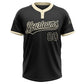 Custom Black Black-Cream Two-Button Unisex Softball Jersey Limited