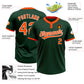 Custom Green Orange-White Two-Button Unisex Softball Jersey Limited