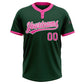 Custom Green Pink-White Two-Button Unisex Softball Jersey Limited