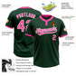 Custom Green Pink-White Two-Button Unisex Softball Jersey Limited