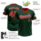 Custom Green Red-White Two-Button Unisex Softball Jersey Limited