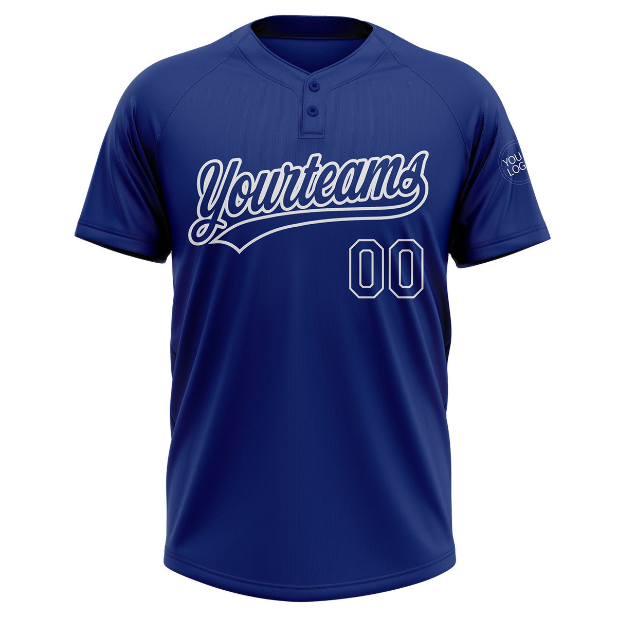 Custom Royal Royal-White Two-Button Unisex Softball Jersey Limited