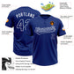 Custom Royal Royal-White Two-Button Unisex Softball Jersey Limited