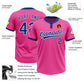 Custom Pink Royal-White Two-Button Unisex Softball Jersey Limited
