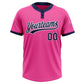 Custom Pink Navy-White Two-Button Unisex Softball Jersey Limited