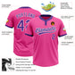 Custom Pink Purple-White Two-Button Unisex Softball Jersey Limited