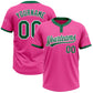 Custom Pink Kelly Green-White Two-Button Unisex Softball Jersey