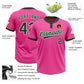Custom Pink Green-White Two-Button Unisex Softball Jersey Limited