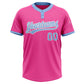 Custom Pink Light Blue-White Two-Button Unisex Softball Jersey Limited