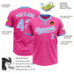 Custom Pink Light Blue-White Two-Button Unisex Softball Jersey Limited