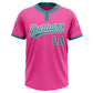 Custom Pink Teal-White Two-Button Unisex Softball Jersey Limited