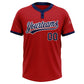 Custom Red Navy-White Two-Button Unisex Softball Jersey Limited