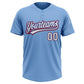 Custom Light Blue White Royal-Red Two-Button Unisex Softball Jersey Limited