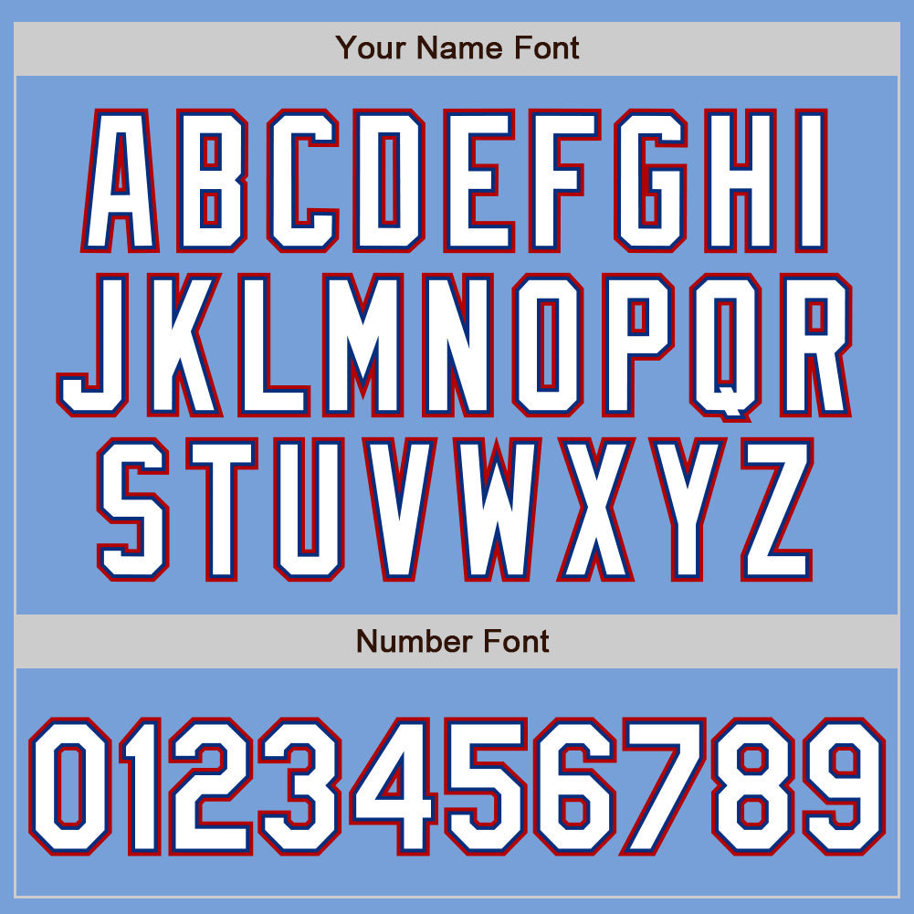 Custom Light Blue White Royal-Red Two-Button Unisex Softball Jersey Limited