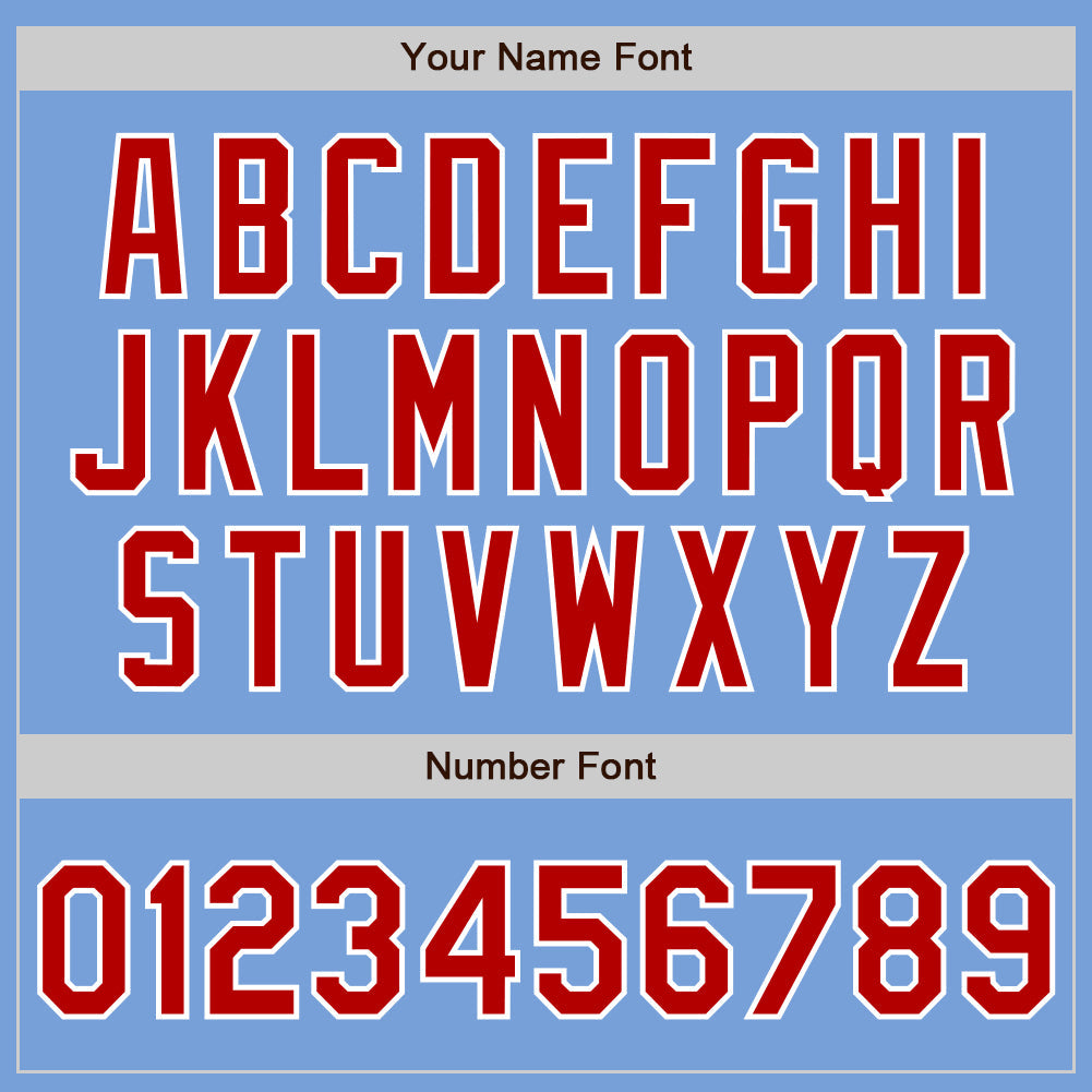 Custom Light Blue Red-White Two-Button Unisex Softball Jersey Limited