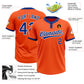 Custom Orange Royal-White Two-Button Unisex Softball Jersey Limited