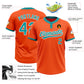 Custom Orange Teal-White Two-Button Unisex Softball Jersey Limited