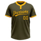 Custom Olive Gold-Black Salute To Service Two-Button Unisex Softball Jersey Limited