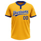 Custom Gold Royal-White Two-Button Unisex Softball Jersey Limited