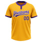 Custom Gold Purple-White Two-Button Unisex Softball Jersey Limited