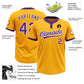 Custom Gold Purple-White Two-Button Unisex Softball Jersey Limited