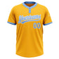 Custom Gold Light Blue-White Two-Button Unisex Softball Jersey Limited