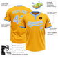 Custom Gold Light Blue-White Two-Button Unisex Softball Jersey Limited