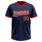 Custom Navy Red-White Two-Button Unisex Softball Jersey Limited