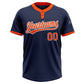 Custom Navy Orange-White Two-Button Unisex Softball Jersey Limited
