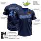 Custom Navy Royal-White Two-Button Unisex Softball Jersey Limited