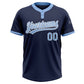 Custom Navy Light Blue-White Two-Button Unisex Softball Jersey Limited
