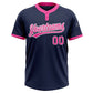 Custom Navy Pink-White Two-Button Unisex Softball Jersey Limited