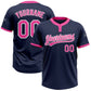 Custom Navy Pink-White Two-Button Unisex Softball Jersey