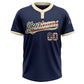 Custom Navy Vintage USA Flag-Cream Two-Button Unisex Softball Jersey Limited