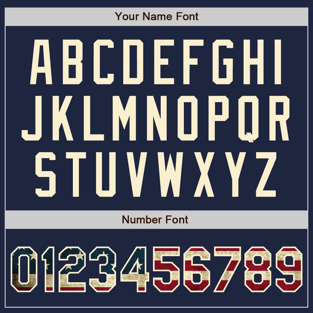 Custom Navy Vintage USA Flag-Cream Two-Button Unisex Softball Jersey Limited