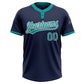 Custom Navy Teal-White Two-Button Unisex Softball Jersey Limited