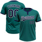 Custom Teal Navy-White Two-Button Unisex Softball Jersey