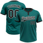 Custom Teal Black-White Two-Button Unisex Softball Jersey