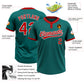 Custom Teal Red-White Two-Button Unisex Softball Jersey Limited