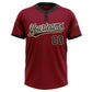Custom Crimson Black-Cream Two-Button Unisex Softball Jersey Limited
