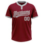 Custom Crimson Gray-White Two-Button Unisex Softball Jersey Limited