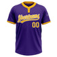 Custom Purple Gold-White Two-Button Unisex Softball Jersey Limited