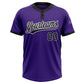Custom Purple Black-White Two-Button Unisex Softball Jersey Limited