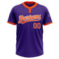 Custom Purple Orange-White Two-Button Unisex Softball Jersey Limited