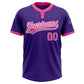 Custom Purple Pink-White Two-Button Unisex Softball Jersey Limited