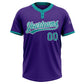 Custom Purple Teal-White Two-Button Unisex Softball Jersey Limited
