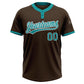Custom Brown Teal-White Two-Button Unisex Softball Jersey Limited