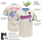 Custom Cream Light Blue Black-Pink Two-Button Unisex Softball Jersey Limited