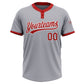 Custom Gray Red-White Two-Button Unisex Softball Jersey Limited