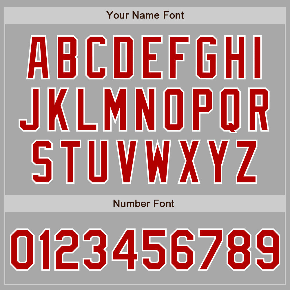 Custom Gray Red-White Two-Button Unisex Softball Jersey Limited